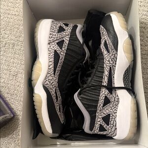 Jordan Black and Gray Athletic Shoes